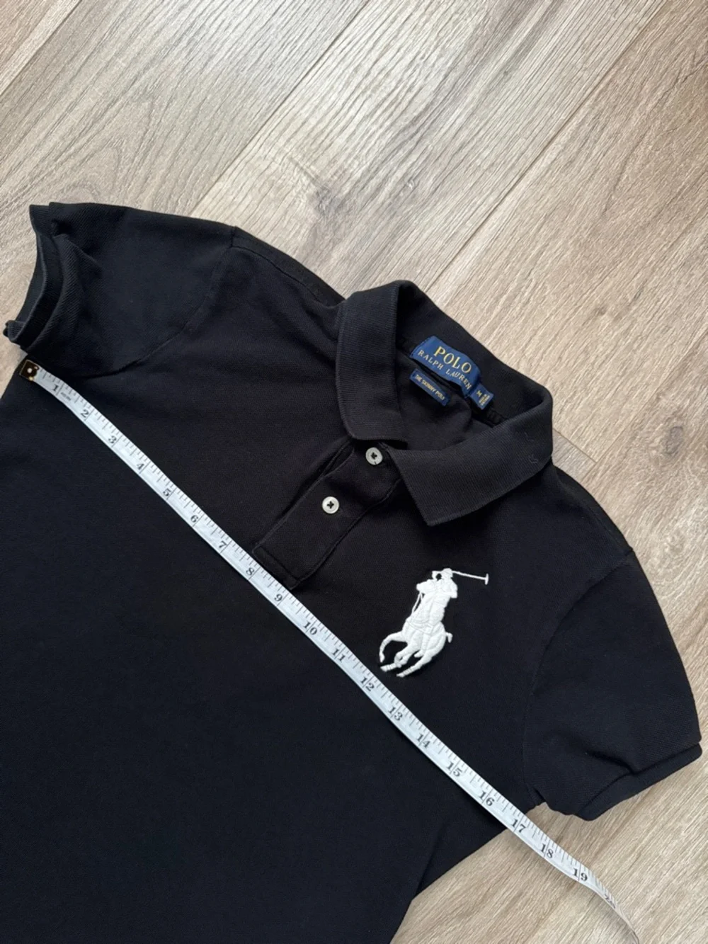 Polo Ralph Lauren Girl Unisex Black Polo with White Pony Logo - Kids Size 10/12